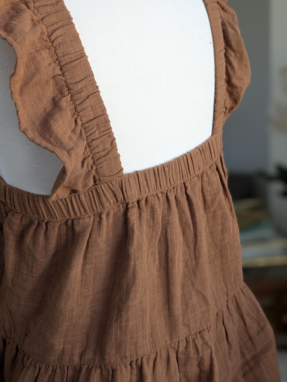 Brown Ruffle Sleeve Top - Picture 3 of 3